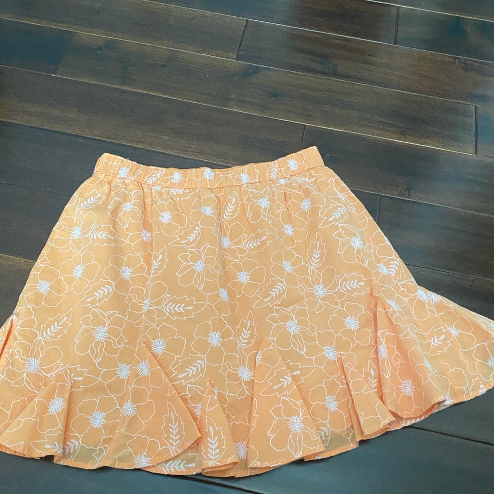 Petite Garden Embroidered Godet Skirt